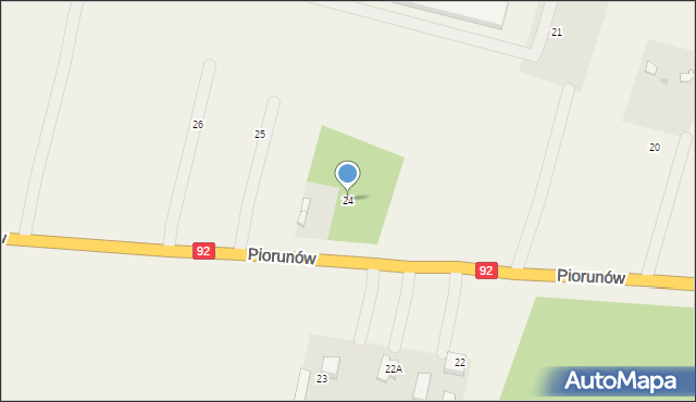 Piorunów, Piorunów, 24, mapa Piorunów