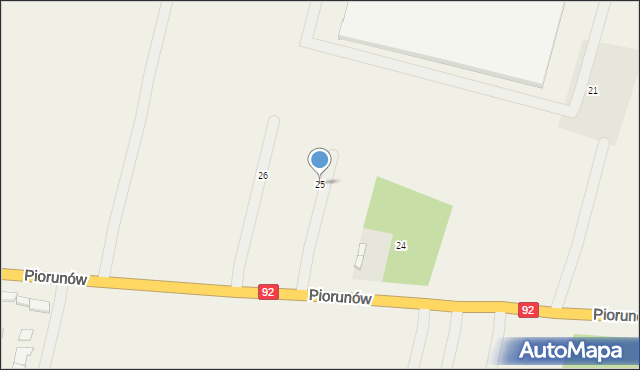 Piorunów, Piorunów, 25, mapa Piorunów