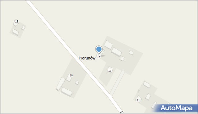 Piorunów, Piorunów, 15, mapa Piorunów