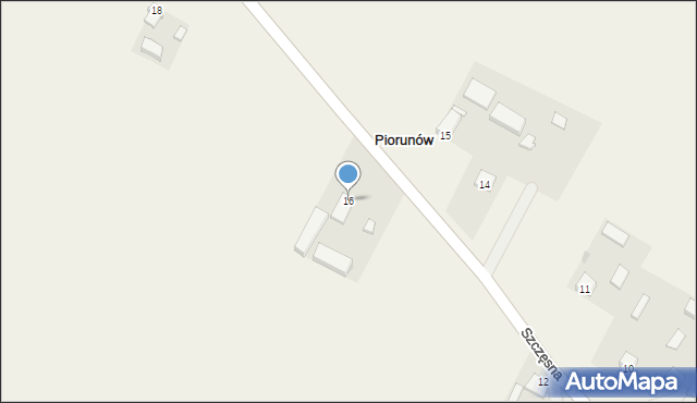 Piorunów, Piorunów, 16, mapa Piorunów