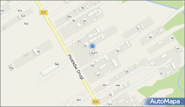 Piotrków Drugi, Piotrków Drugi, 51A, mapa Piotrków Drugi