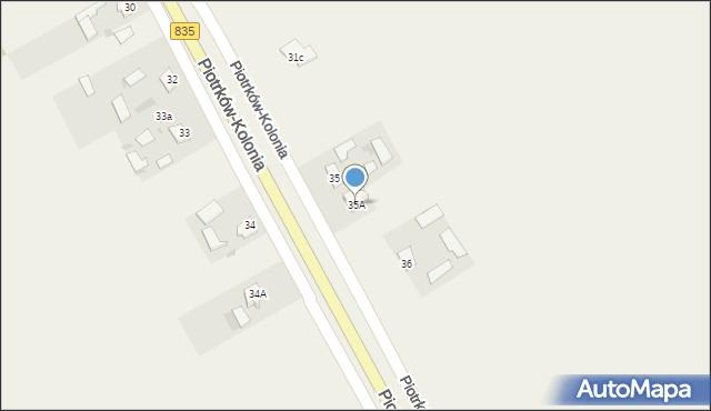 Piotrków-Kolonia, Piotrków-Kolonia, 35A, mapa Piotrków-Kolonia