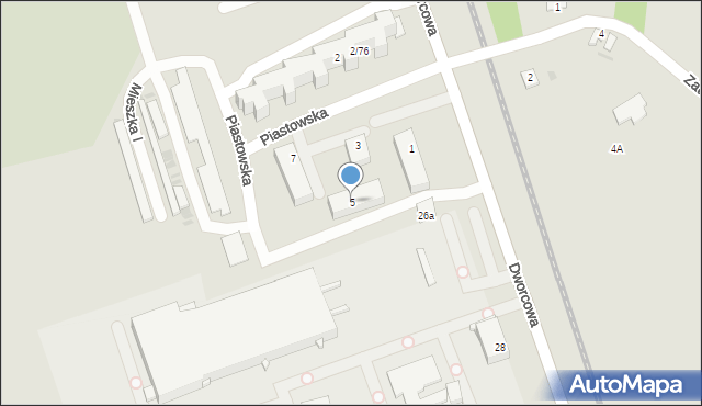 Piotrków Kujawski, Piastowska, 5, mapa Piotrków Kujawski