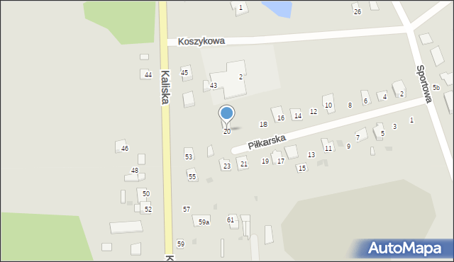 Piotrków Kujawski, Piłkarska, 20, mapa Piotrków Kujawski