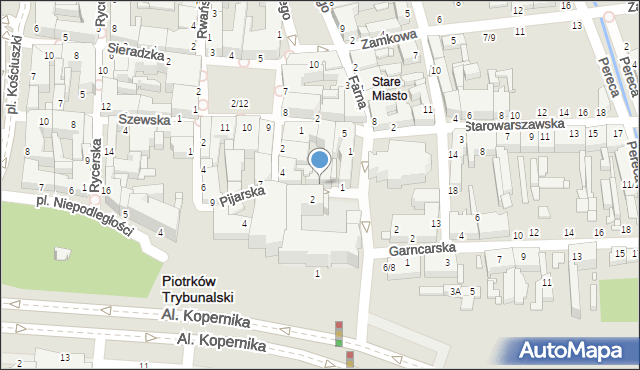 Piotrków Trybunalski, Pijarska, 3, mapa Piotrków Trybunalski