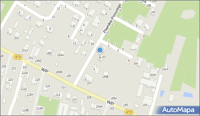 Piotrków Trybunalski, Piwnika-Ponurego Jana, mjr., 6, mapa Piotrków Trybunalski