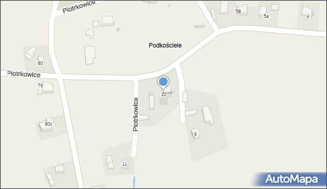 Piotrkowice, Piotrkowice, 10, mapa Piotrkowice