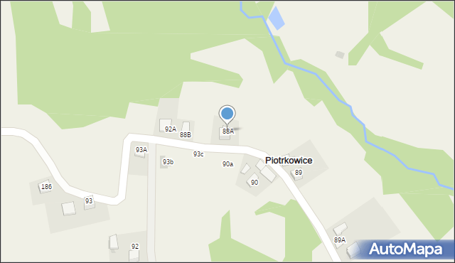 Piotrkowice, Piotrkowice, 88A, mapa Piotrkowice