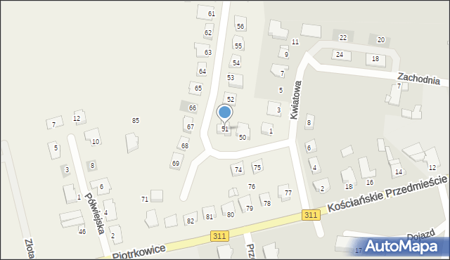 Piotrkowice, Piotrkowice, 51, mapa Piotrkowice