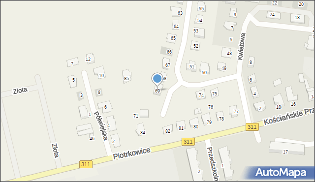 Piotrkowice, Piotrkowice, 69, mapa Piotrkowice