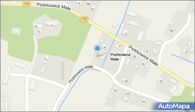Piotrkowice Małe, Piotrkowice Małe, 102, mapa Piotrkowice Małe