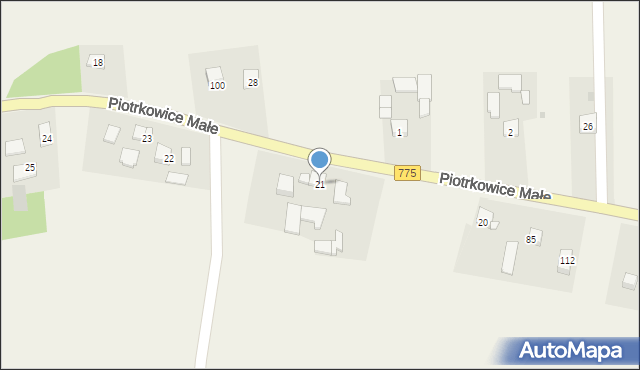 Piotrkowice Małe, Piotrkowice Małe, 21, mapa Piotrkowice Małe