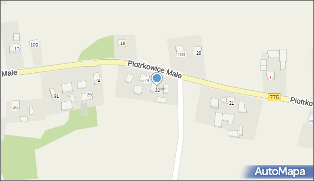 Piotrkowice Małe, Piotrkowice Małe, 22, mapa Piotrkowice Małe