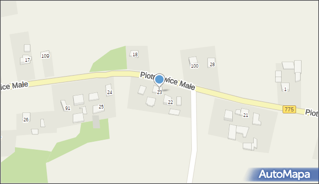 Piotrkowice Małe, Piotrkowice Małe, 23, mapa Piotrkowice Małe