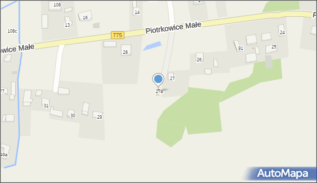 Piotrkowice Małe, Piotrkowice Małe, 27a, mapa Piotrkowice Małe