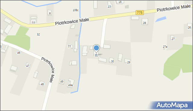 Piotrkowice Małe, Piotrkowice Małe, 31, mapa Piotrkowice Małe