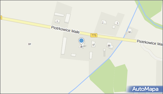 Piotrkowice Małe, Piotrkowice Małe, 38, mapa Piotrkowice Małe