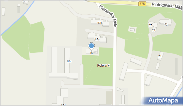 Piotrkowice Małe, Piotrkowice Małe, 87, mapa Piotrkowice Małe