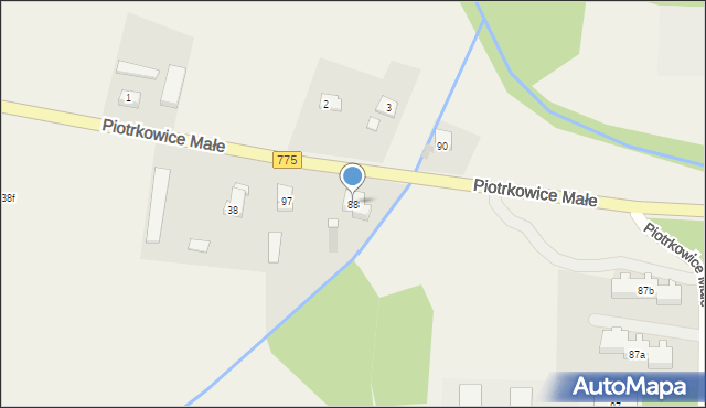 Piotrkowice Małe, Piotrkowice Małe, 88, mapa Piotrkowice Małe