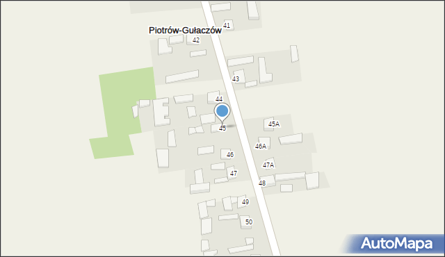 Piotrów-Gułaczów, Piotrów-Gułaczów, 45, mapa Piotrów-Gułaczów