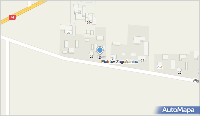 Piotrów-Zagościniec, Piotrów-Zagościniec, 25, mapa Piotrów-Zagościniec