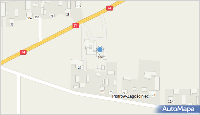 Piotrów-Zagościniec, Piotrów-Zagościniec, 26A, mapa Piotrów-Zagościniec