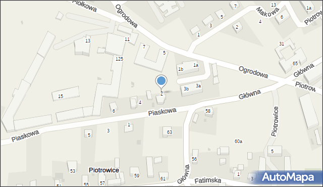 Piotrowice, Piaskowa, 2, mapa Piotrowice