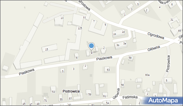 Piotrowice, Piaskowa, 4, mapa Piotrowice
