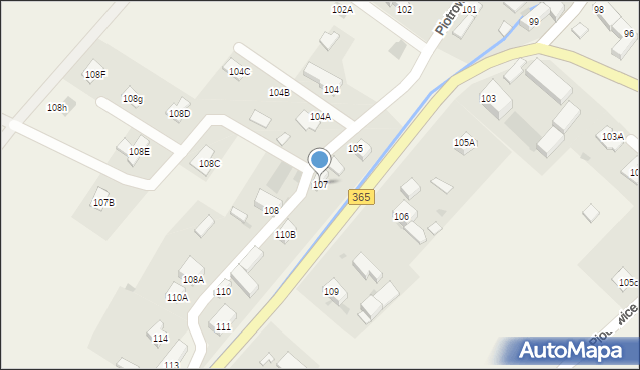 Piotrowice, Piotrowice, 107, mapa Piotrowice