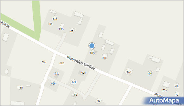 Piotrowice Wielkie, Piotrowice Wielkie, 68A, mapa Piotrowice Wielkie