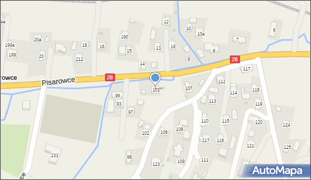 Pisarowce, Pisarowce, 101, mapa Pisarowce