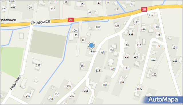 Pisarowce, Pisarowce, 102, mapa Pisarowce
