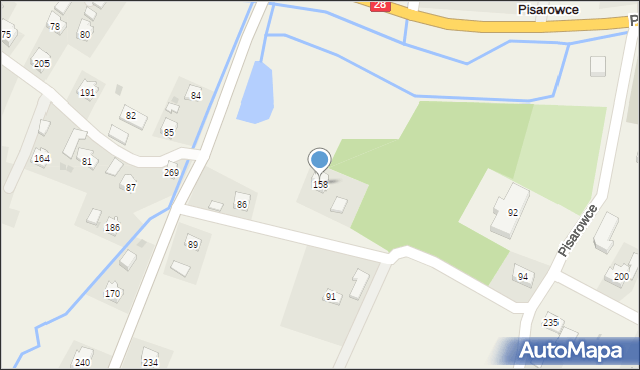 Pisarowce, Pisarowce, 158, mapa Pisarowce