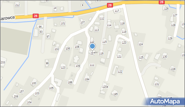 Pisarowce, Pisarowce, 217, mapa Pisarowce