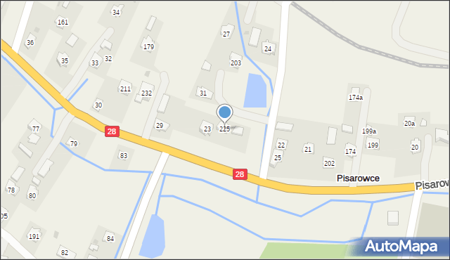 Pisarowce, Pisarowce, 225, mapa Pisarowce
