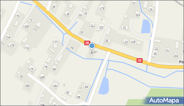 Pisarowce, Pisarowce, 83, mapa Pisarowce