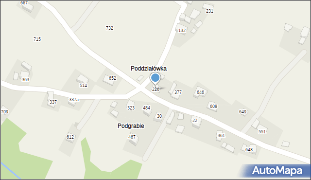 Pisarzowa, Pisarzowa, 226, mapa Pisarzowa