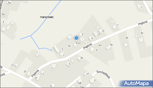 Pisarzowice, Piękna, 7, mapa Pisarzowice