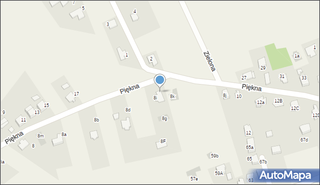 Pisarzowice, Piękna, 8l, mapa Pisarzowice