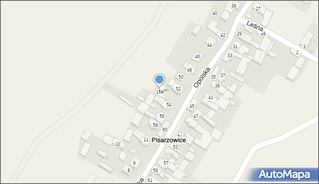 Pisarzowice, Pisarzowice, 16a, mapa Pisarzowice