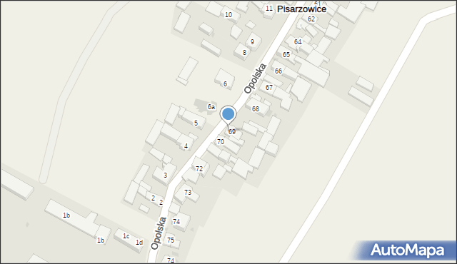 Pisarzowice, Pisarzowice, 69, mapa Pisarzowice