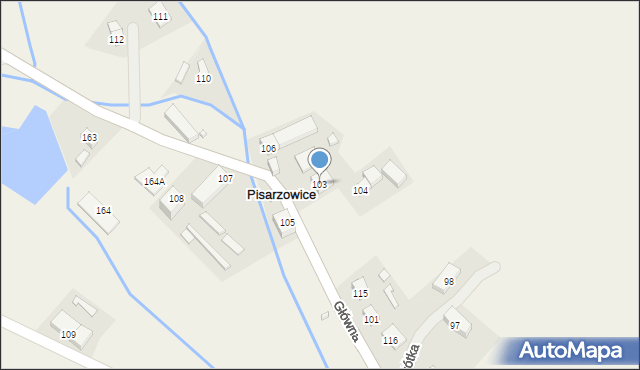 Pisarzowice, Pisarzowice, 103, mapa Pisarzowice