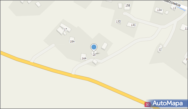 Pisarzowice, Pisarzowice, 14, mapa Pisarzowice