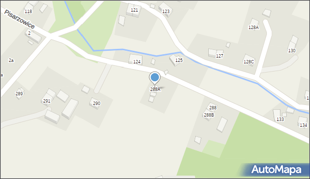 Pisarzowice, Pisarzowice, 288A, mapa Pisarzowice