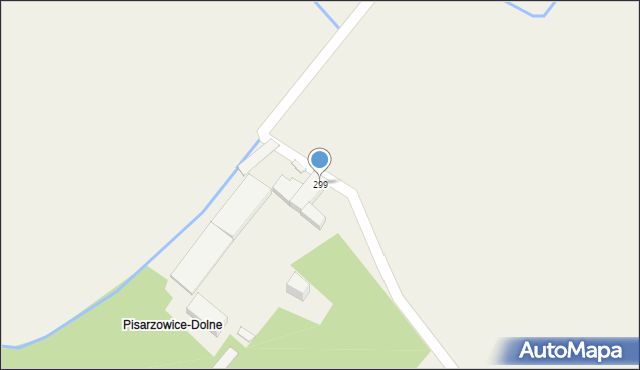 Pisarzowice, Pisarzowice, 299, mapa Pisarzowice