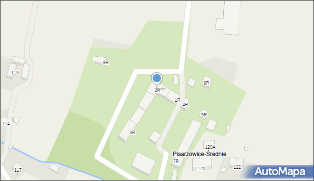 Pisarzowice, Pisarzowice, 2R, mapa Pisarzowice