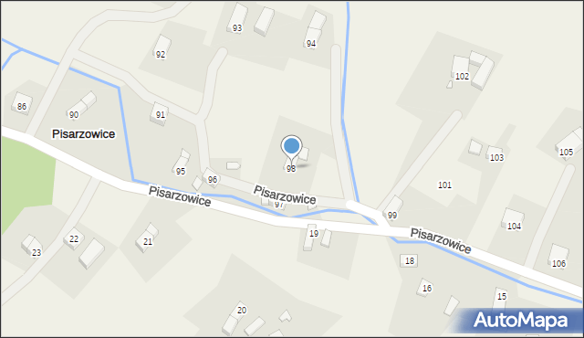 Pisarzowice, Pisarzowice, 98, mapa Pisarzowice