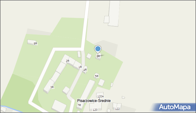 Pisarzowice, Pisarzowice, 9R, mapa Pisarzowice