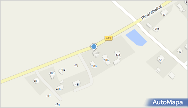 Pisarzowice, Pisarzowice, 50, mapa Pisarzowice