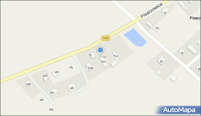Pisarzowice, Pisarzowice, 51a, mapa Pisarzowice